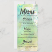 ライムグリーン水カラーメニュー 招待状 (正面)