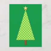 ライムグリーン水玉模様モダンクリスマスツリー シーズンポストカード (正面)