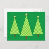 ライムグリーン水玉模様モダンクリスマスツリー シーズンポストカード (正面/裏面)