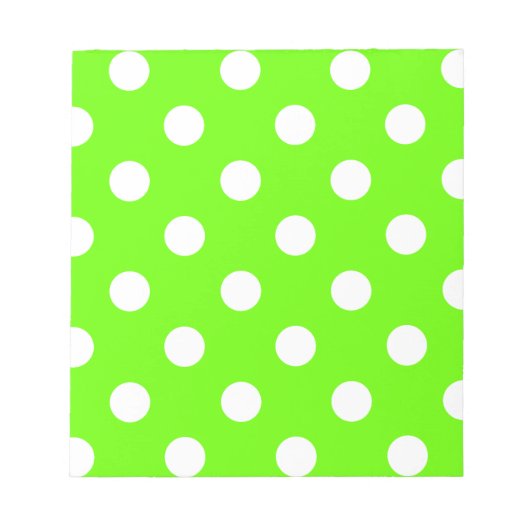 ライムグリーン水玉模様爪、 ネイルデザイン用春 ノートパッド (正面)