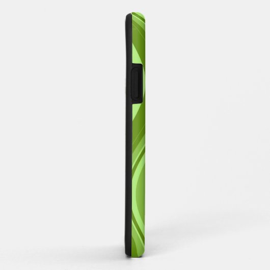 ライムグリーン波ストライプ状パターン Case-Mate iPhoneケース (裏面/右)