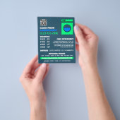 ライムグリーン洗浄機、ランドリー洗浄サービス チラシ (手)