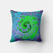 ライムグリーン溝抽象芸術レトロ液スワール クッション (裏面)