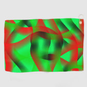 ライムグリーン澄んと赤いカールと影で？ ゴルフタオル (横)