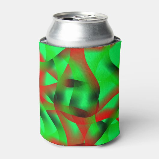 ライムグリーン澄んと赤いカールと影で？ 缶クーラー (缶正面)