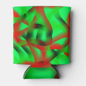 ライムグリーン澄んと赤いカールと影で？ 缶クーラー (正面)