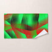 ライムグリーン澄んと赤い波紋の影で？ バスタオルセット (ハンドタオル)