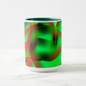 ライムグリーン澄んと赤い波紋の影で？ マグカップ (中央)