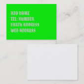 ライムグリーン無地のカラー名刺 名刺 (正面/裏面)