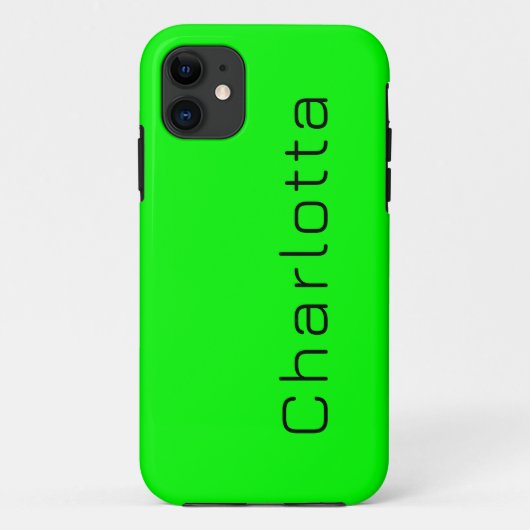 ライムグリーン無地のカラー |ミニマリスト名 Case-Mate iPhoneケース (裏面)
