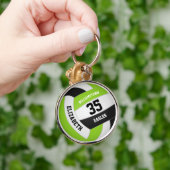 ライムグリーン白黒チーム名バレーボール キーホルダー (手)