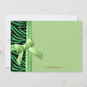 ライムグリーン真珠とゼブラ縞 招待状 (裏面)