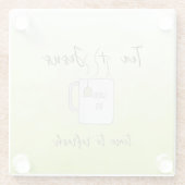 ライムグリーン祈りの言葉時間更新 ガラスコースター (裏面)