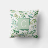 ライムグリーン素朴パターンモノグラム クッション (裏面)