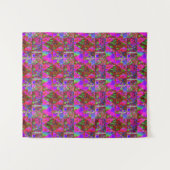 ライムグリーン絵画アジサイ付きガーデンキルト タペストリー (正面(横))