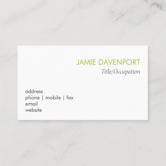 ライムグリーン線 名刺 (裏面)