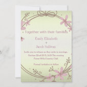 ライムグリーン自然結婚式招待状 セーブザデート (正面)