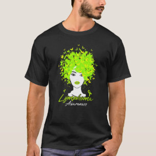 ライムグリーン蝶リンパ腫認識度戦士 Tシャツ