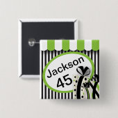 ライムグリーン誕生日 |カスタマイズ 缶バッジ (正面&裏面)