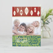 ライムグリーン赤メリーと明るいファミリーフォトカード シーズンカード (スタンド正面)