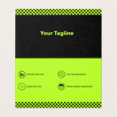 ライムグリーン起業家小企業折り畳みカード (内部フラット)