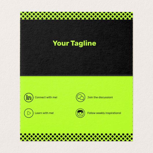 ライムグリーン起業家小企業折り畳みカード (内部フラット)