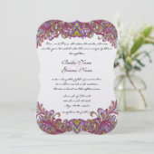 ライムグリーン金ゴールドダマスウェディング招待状 招待状 (スタンド正面)