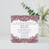 ライムグリーン金ゴールドダマスウェディング招待状 招待状 (スタンド正面)