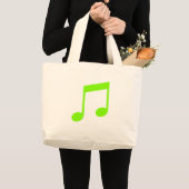 ライムグリーン音楽バッグ ラージトートバッグ (正面(商品))