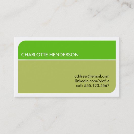 ライムグリーン頭が切れるな学生の雇用の概要カード コーリングカード (正面)