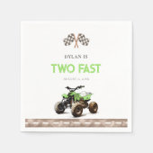 ライムグリーン4ホイーラーバイク誕生日 スタンダードカクテルナプキン (正面)