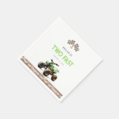 ライムグリーン4ホイーラーバイク誕生日 スタンダードカクテルナプキン (角)