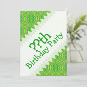 ライムグリーン60のレトロフラクタルアート誕生日 招待状 (スタンド正面)