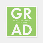 ライムグリーン |はっきりした卒業式 スタンダードカクテルナプキン (正面)