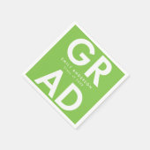 ライムグリーン |はっきりした卒業式 スタンダードカクテルナプキン (角)