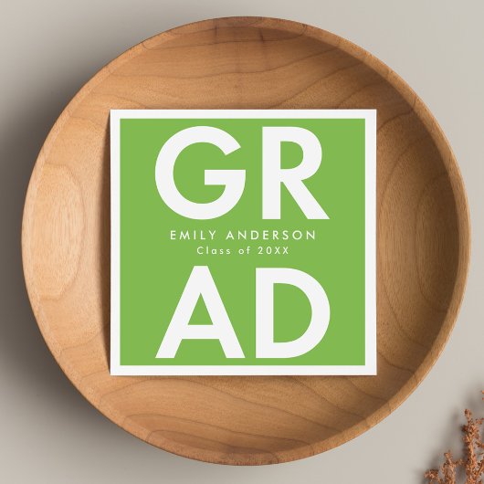 ライムグリーン |はっきりした卒業式 スタンダードカクテルナプキン