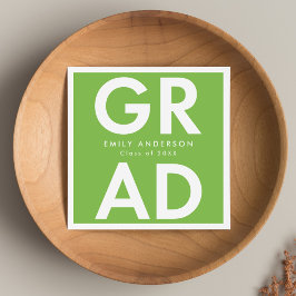 ライムグリーン |はっきりした卒業式 スタンダードカクテルナプキン