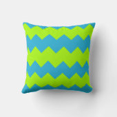 ライムグリーン、アクアジグザグ クッション (裏面)