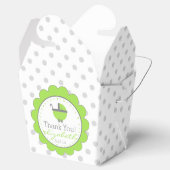ライムグリーン&グレー水玉模様 – ベビーシャワー フェイバーボックス (オープン)