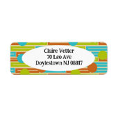 ライムグリーン、シナモンブラウン、ターコイズ長方形 ラベル (正面)