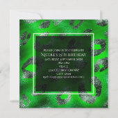 ライムグリーン&シルバーレオパードプリントパーティの招待状 招待状 (正面)