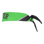 ライムグリーン、シルバー、ブラックのチアリーダーの衣装 タイヘッドバンド (回転90)