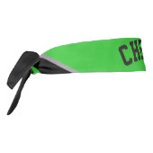 ライムグリーン、シルバー、ブラックのチアリーダーの衣装 タイヘッドバンド (回転270)