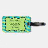 ライムグリーン&ターコイズゼブラ&チータピンクフラワー ラゲッジタグ (裏面横)