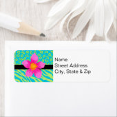 ライムグリーン&ターコイズゼブラ&チータピンクフラワー ラベル (インサイチュ)