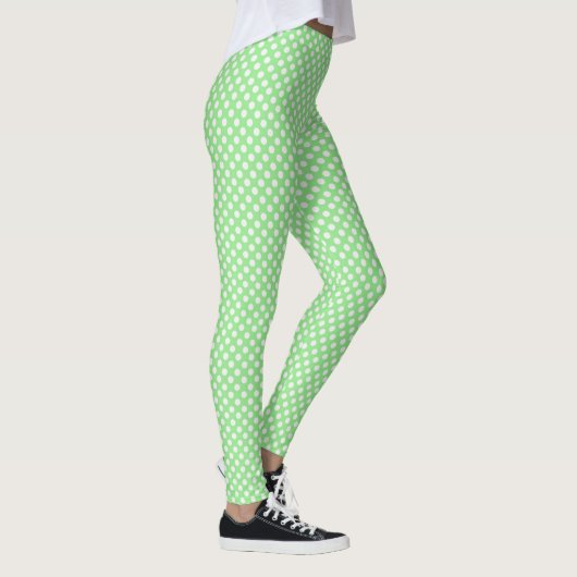 ライムグリーン+ドット柄 レギンス (右)