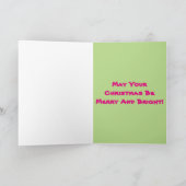 ライムグリーン&ピンクジンルボウルスクリスマスツリー シーズンカード (内部)