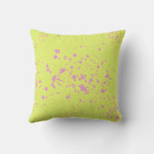 ライムグリーン&ピンク（ばちゃばちゃ）跳ねるアート装飾用クッション クッション (裏面)