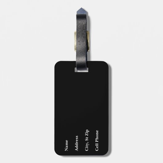 ライムグリーン&ブラック水玉模様デザイン ラゲッジタグ (裏面縦)