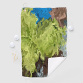 ライムグリーン、ブルー、ブラウン油 ゴルフタオル (インサイチュ)